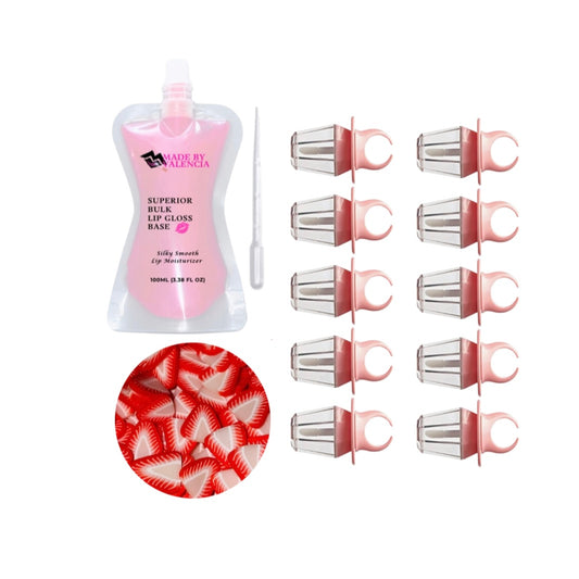 Lip Gloss Kit | Pink Strawberry Ring - Made By Valencia