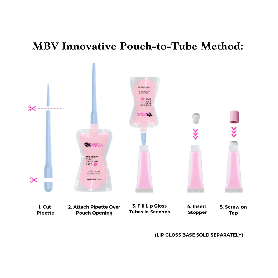 Pink Lip Gloss Squeeze Tube Bundle | 10 Empty - Made By Valencia