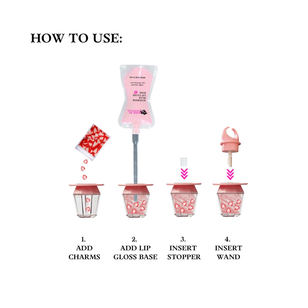 Lip Gloss Kit | Pink Strawberry Ring - Made By Valencia