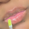 lip swatch, yellow lip gloss