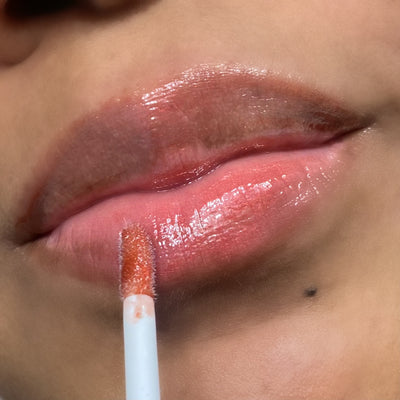 maroon lip gloss lip swatch