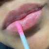 pink lip gloss lip swatch