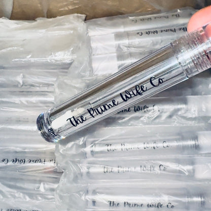 Custom Print Logo | 50 Transparent Lip Gloss Tubes - Made By Valencia 