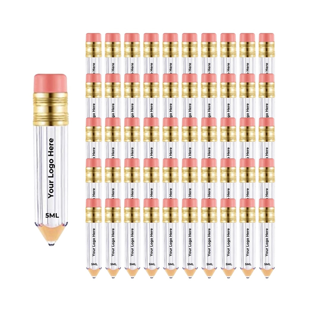 Custom Printed Logo | 50 Pencil Lip Gloss Tubes - Made By Valencia 