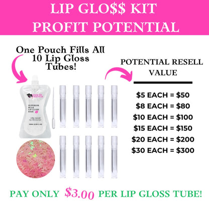 Butterfly Charm Lip Gloss Kit for a professional business, school fundraising, and birthday party favors.