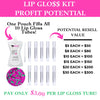 Grape Flavored Charm Lip Gloss Kit for a professional business, Fundraising, and birthday party favors.