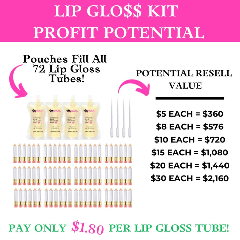 Business Lip Gloss Making Kit, School Pencil Lip Gloss Kit, Diy Lip Gloss Making Kit, Fun Make Your Own Lipgloss Kids Lip Gloss for Girls, Women, Moisturizing Lip Gloss Base, Lip Gloss Tubes, Gift for Her