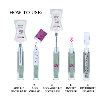 Grape Charm Lip Gloss Kit for a professional business, school fundraising, and birthday party favors.