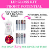 Rose petal Lip Gloss Kit for a professional business, school fundraising, and birthday party favors.