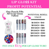 Fruit Slice Lip Gloss Kit for a professional business, school fundraising, and birthday party favors.