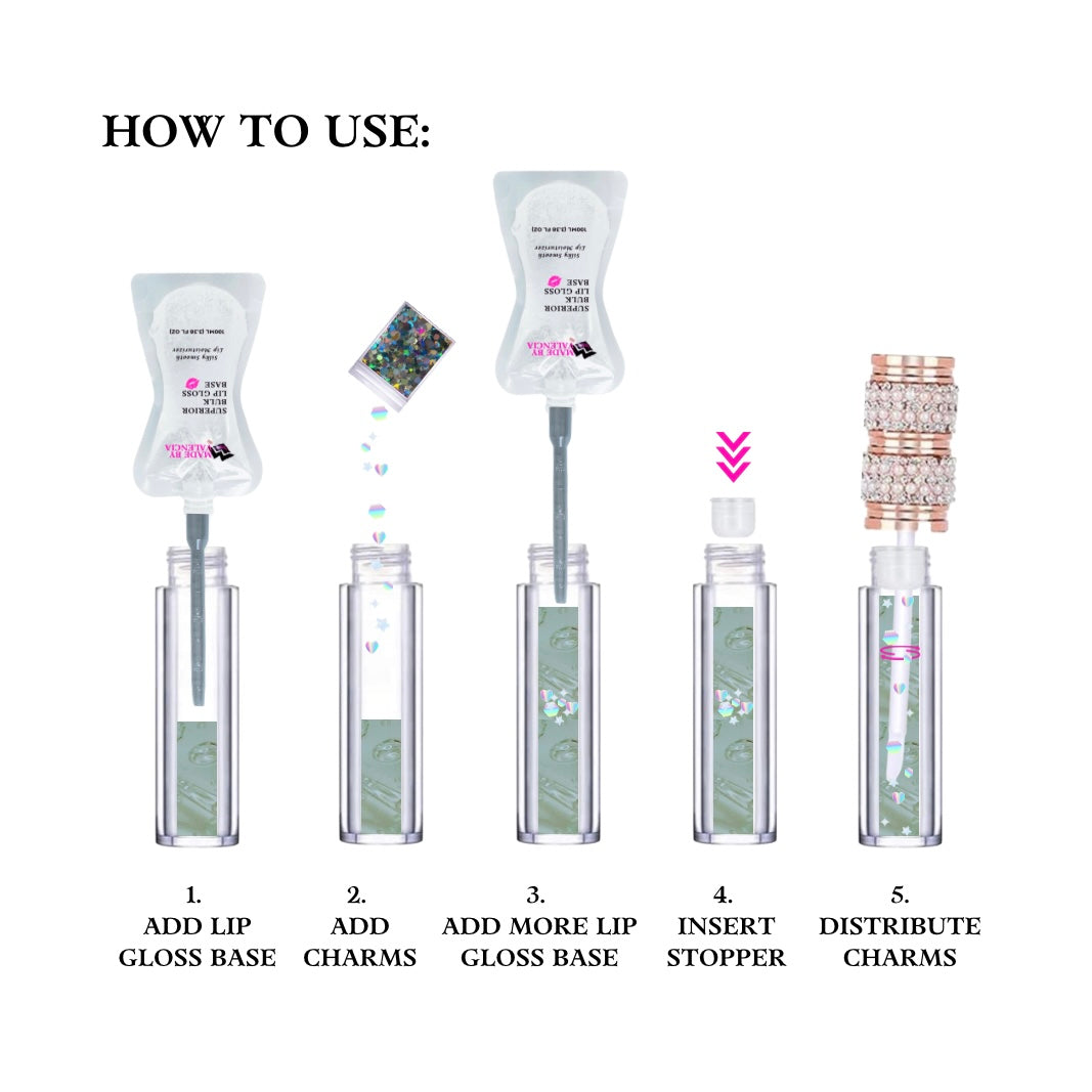 How to add chunky glitter charms to do it yourself lip gloss tubes