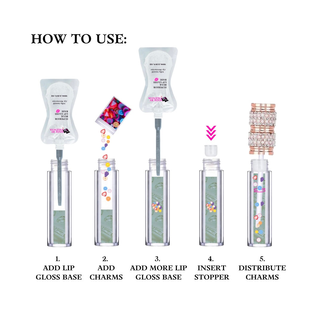 How to add fruit slice charms to do it yourself lip gloss tubes