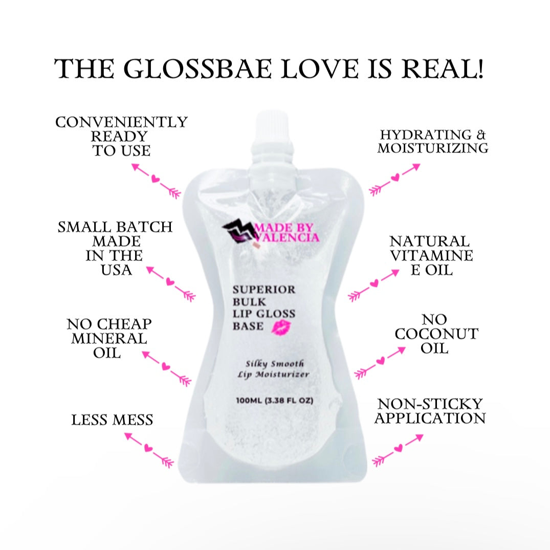 The GlossBae love is real. Start a lip gloss business with MBV bulk lip gloss base. 