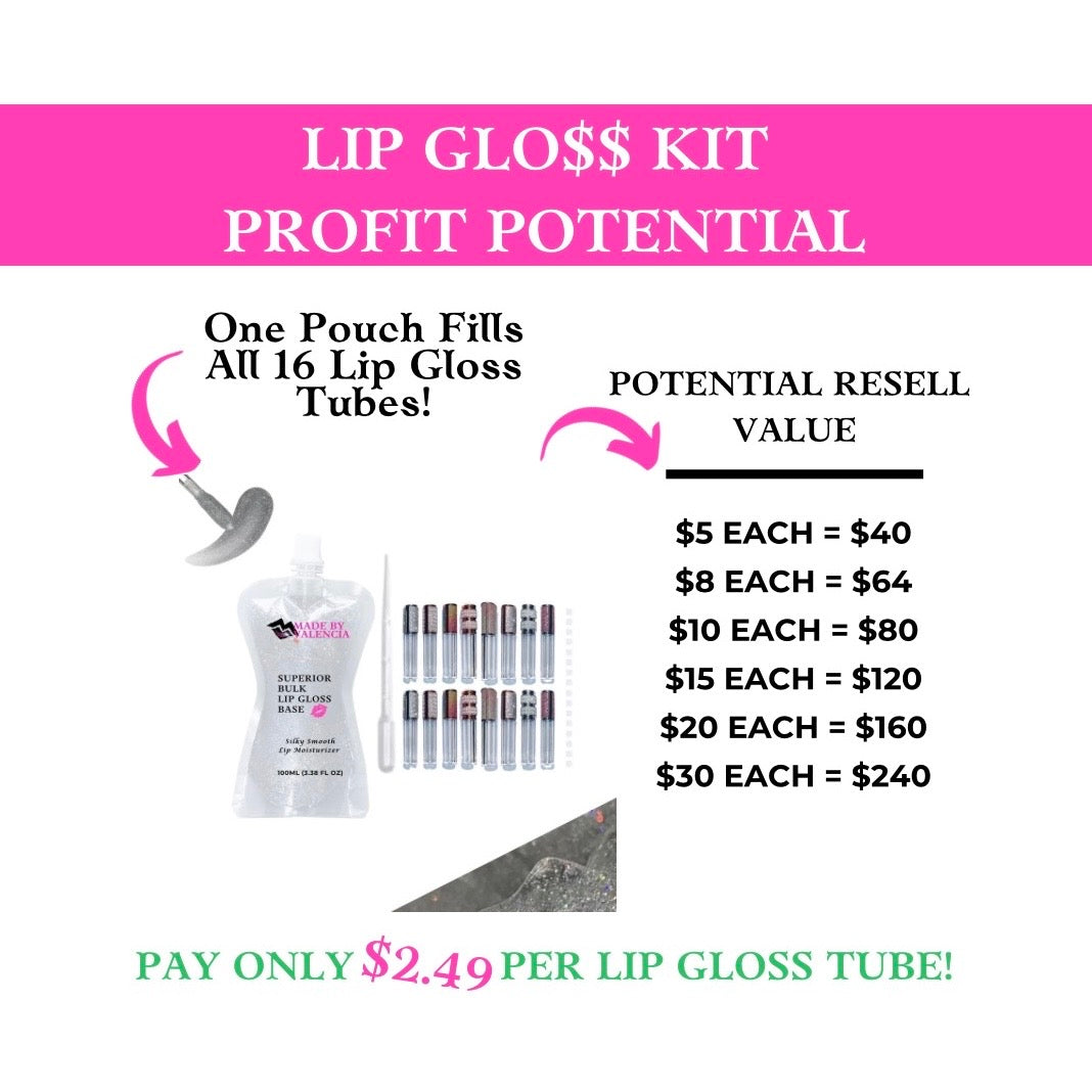 Pretty Lip Gloss Kit | Base - Made By Valencia 