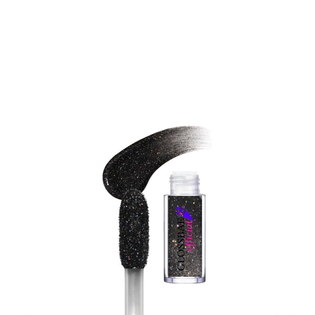 Black Holographic Glitter Lip Gloss Mini | Dazzle - Made By Valencia 