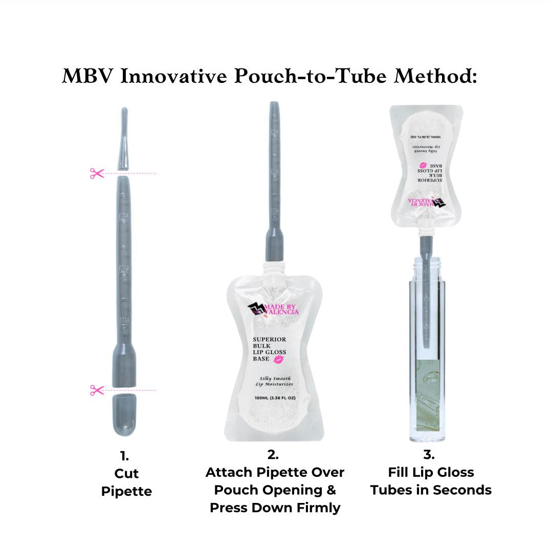 Easiest way to fill lip gloss tubes with MBV Innovative Pouch-to-Tube Method