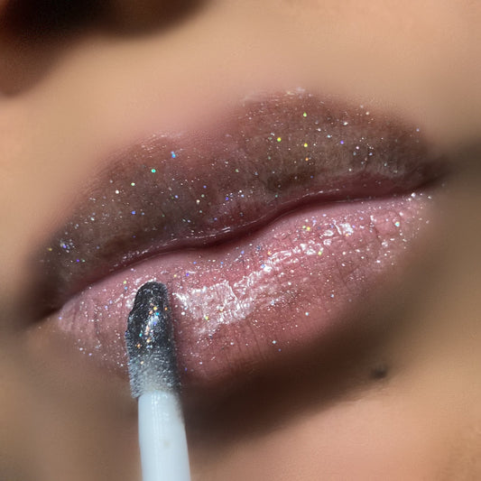 MBV Black Holographic Glitter Lip Gloss Mini | Dazzle - Made By Valencia 